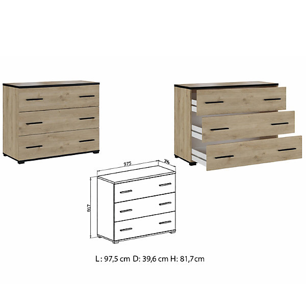 Commode de rangement style industriel avec tiroirs PIERRE