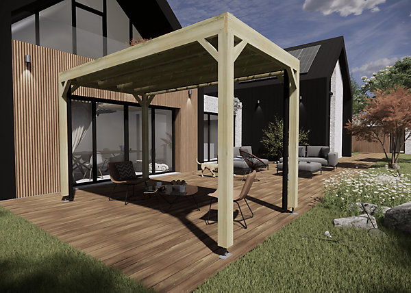 Carport bois - 2m x 4m - indépendante - sens profondeur - livraison comprise