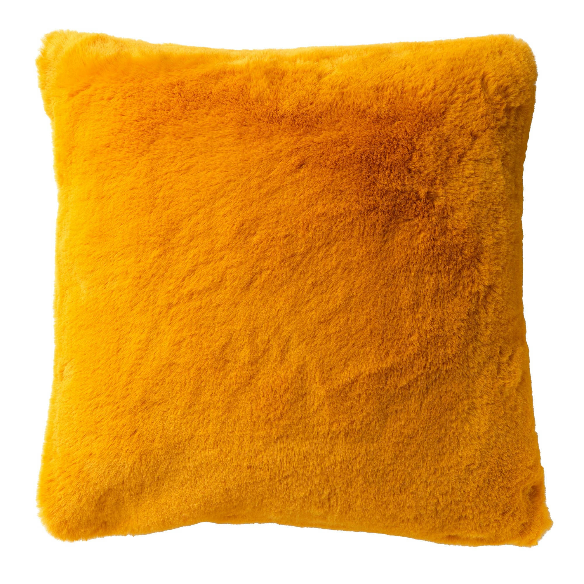 ZAYA - Housse de coussin jaune fausse fourrure-45x45 cm uni
