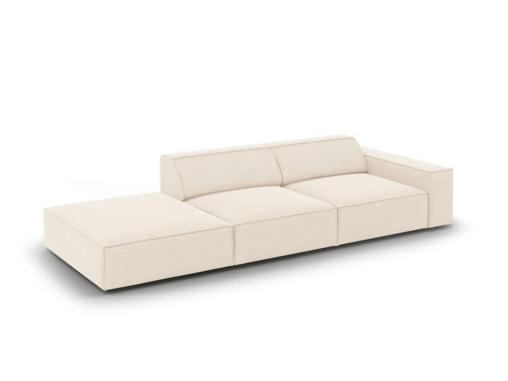 JODIE - Canapé 3 places en velours beige clair