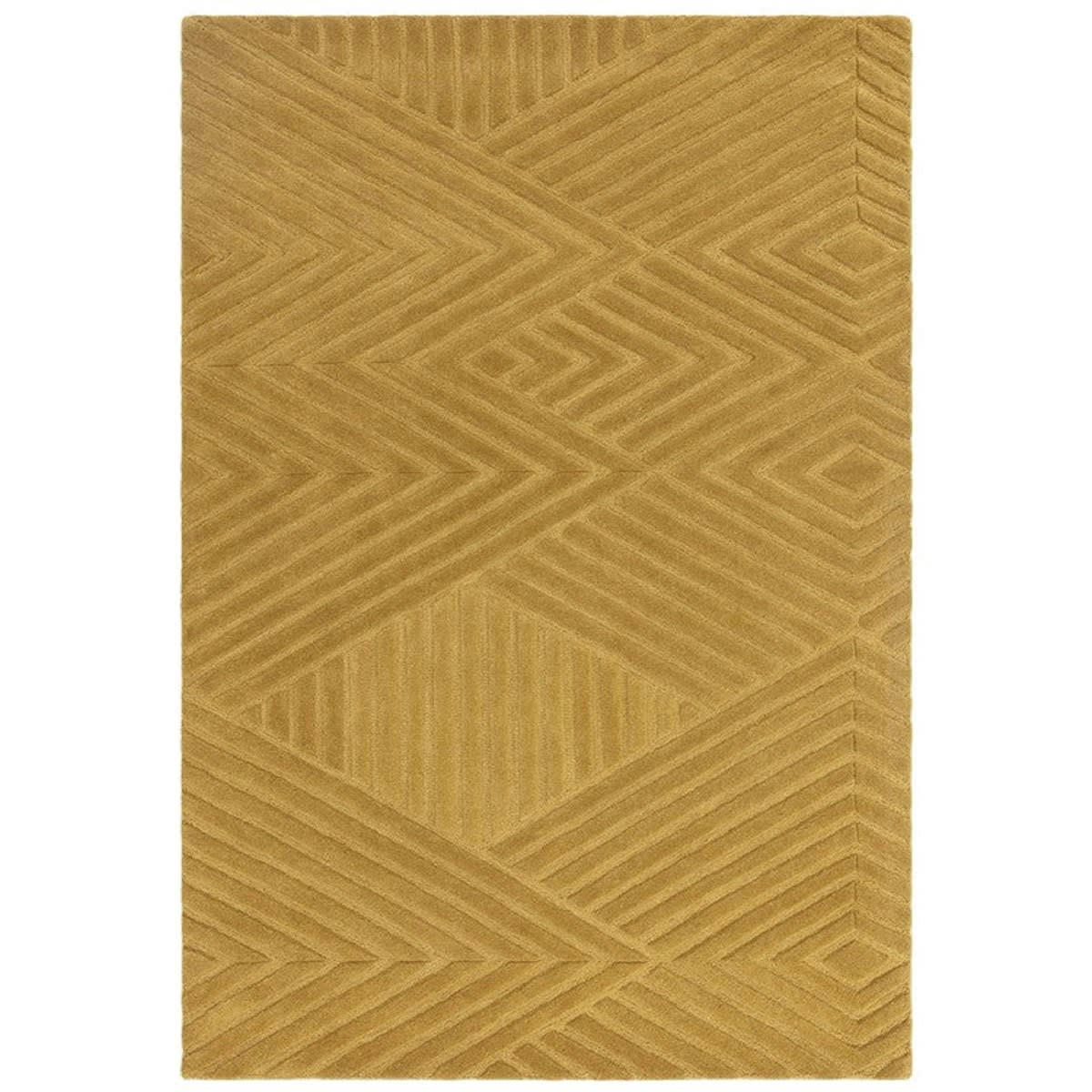 JOGAN - Tapis de salon en laine jaune 120x170 cm
