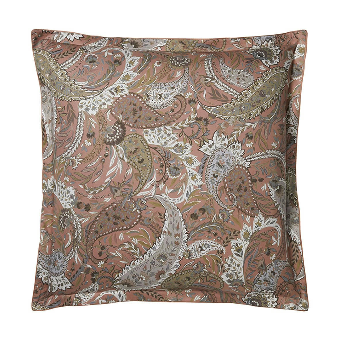 ZADIG - Taie d'oreiller en satin de coton bio terre cuite 65x65