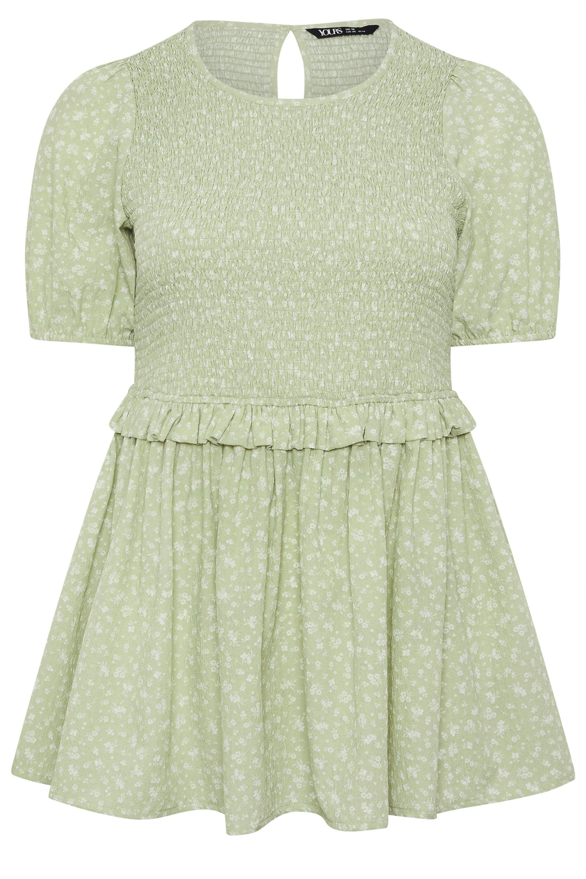 Yours Ditsy Floral Shirred Top