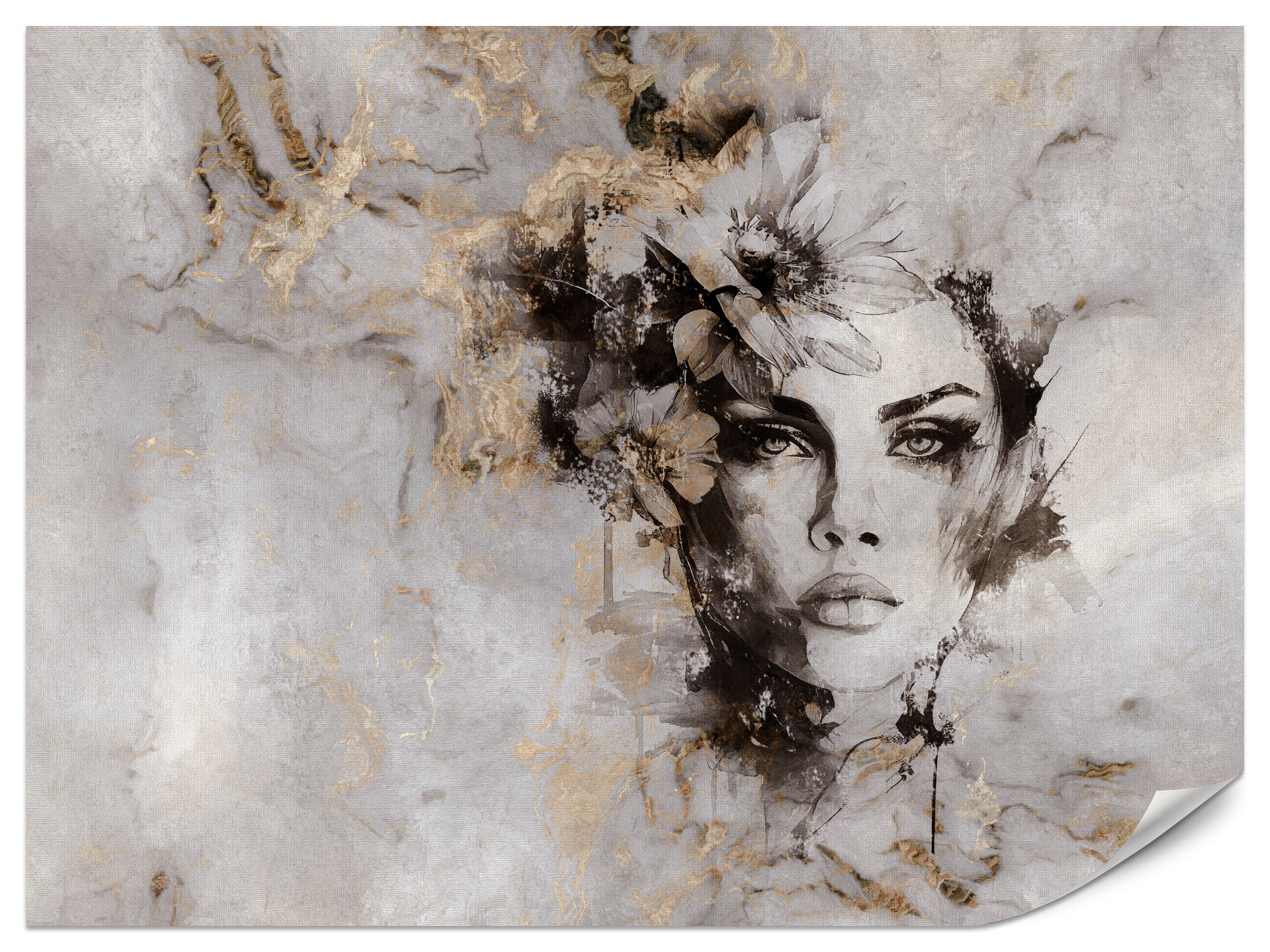 Fototapeta Piękny portret kobiety na betonie V3 100x70cm