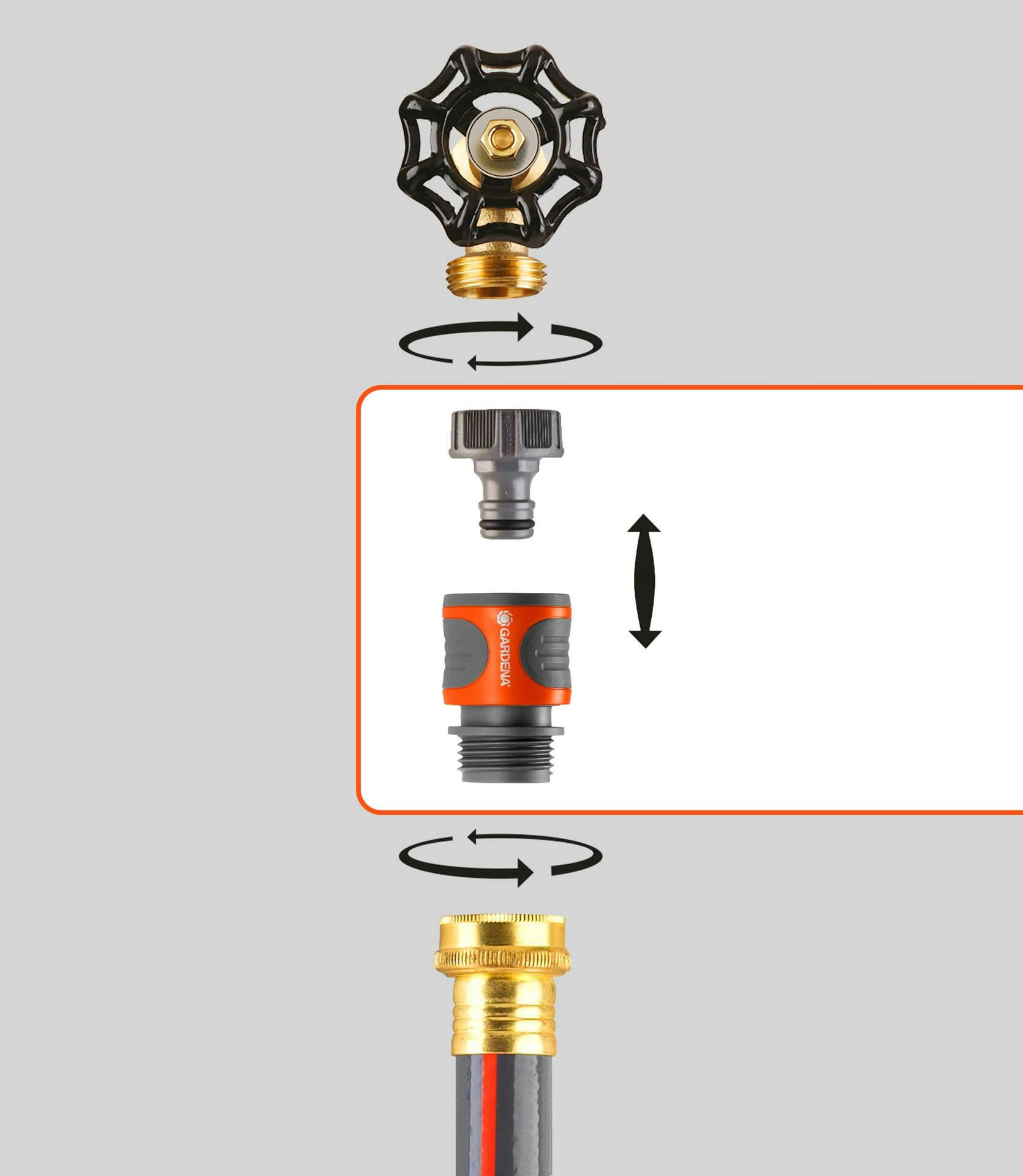 Gardena Classic Tap End Female-to-Hose Connector Kit, 2-pc