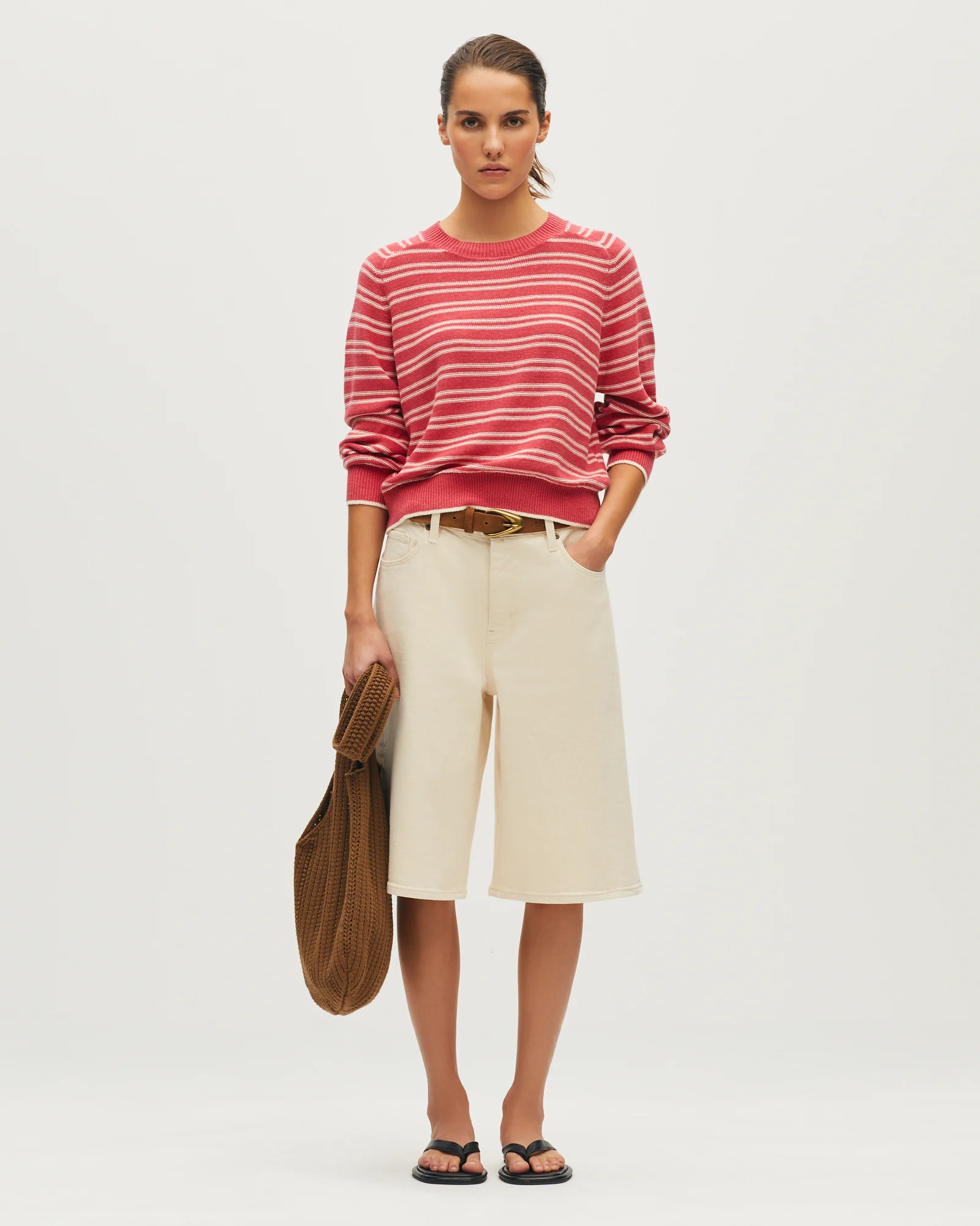 Pull marin col rond en lin