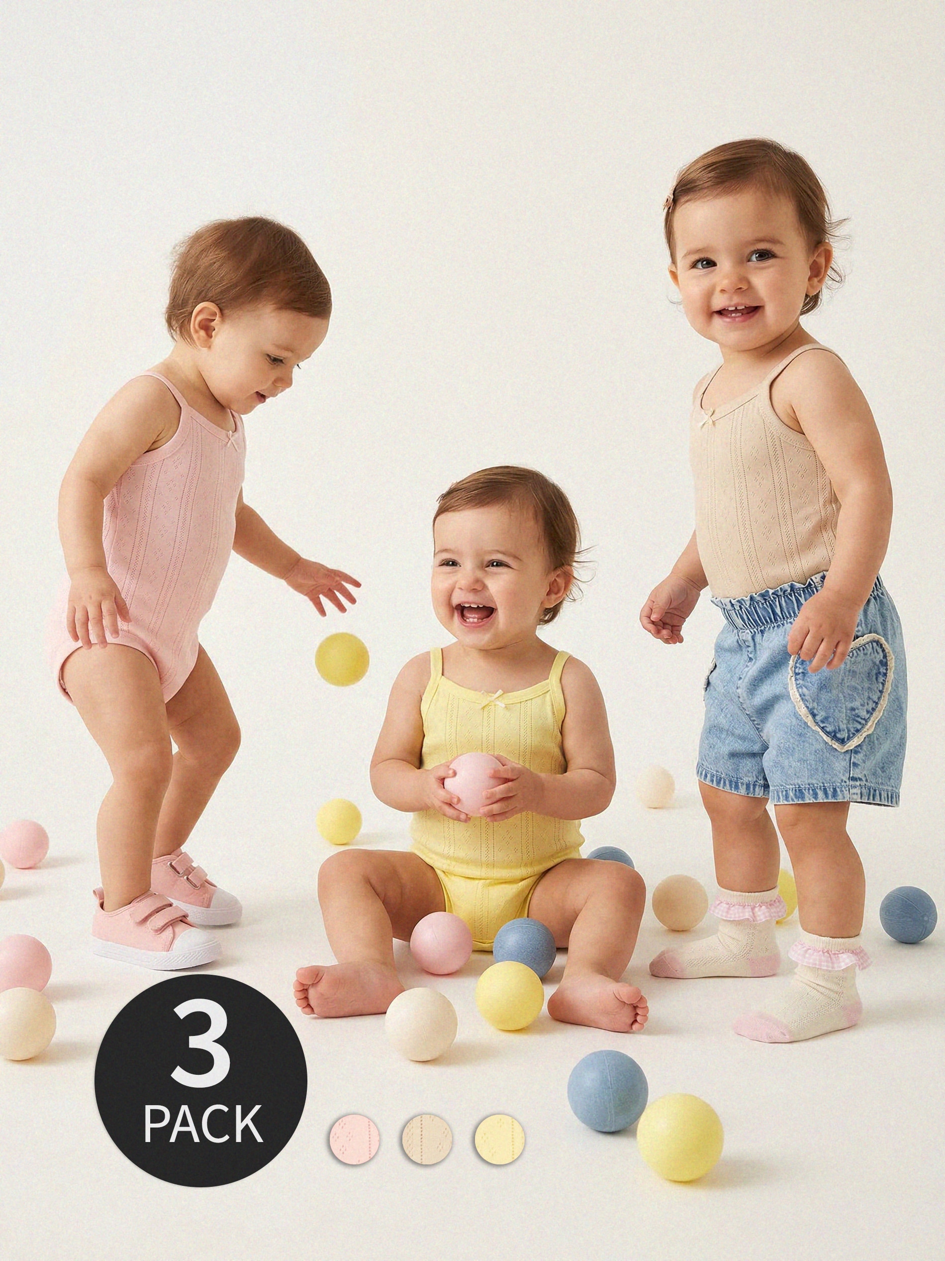 Bawełniane body na ramiączkach 3 pack