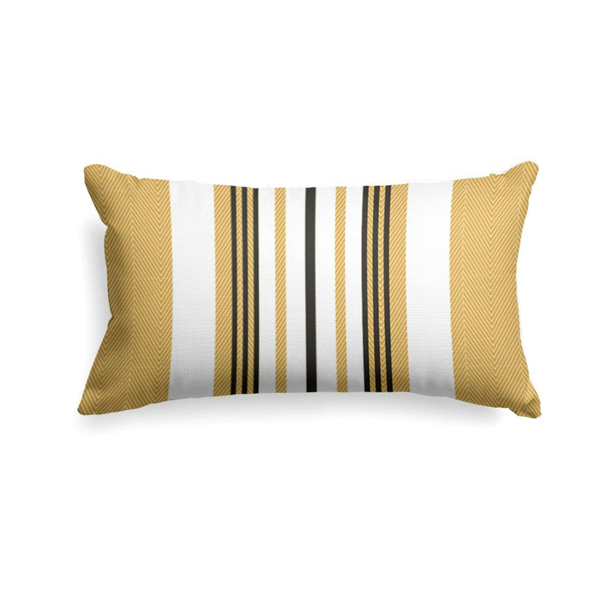 DONIBANE - Housse de coussin coton Jaune 25x45 cm