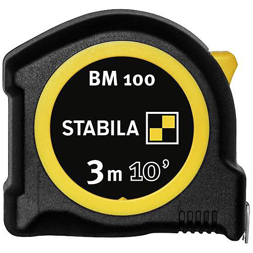 Mètre-ruban STABILA BM100cm inch 19569, 3 m, boîtier ABS Softgrip