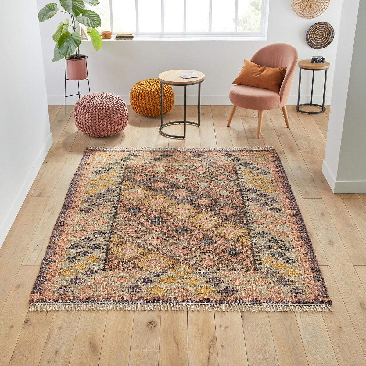 Tapis kilim jute et coton, Serena