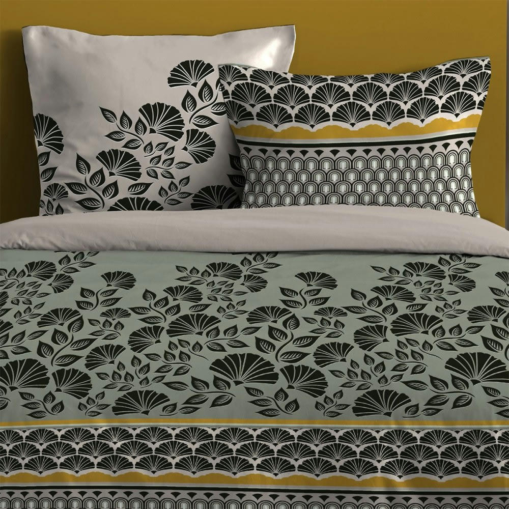 - Parure de couette 100% coton 57 fils imprimée 240x220 2 taies