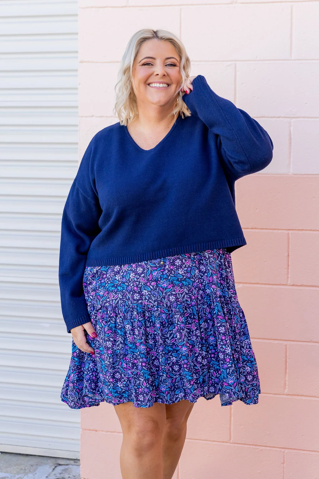 Blakely Crop Knit in Navy