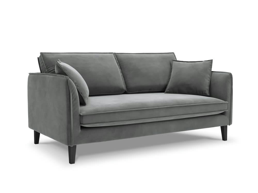 PROVENCE - Canapé 3 places en velours gris clair