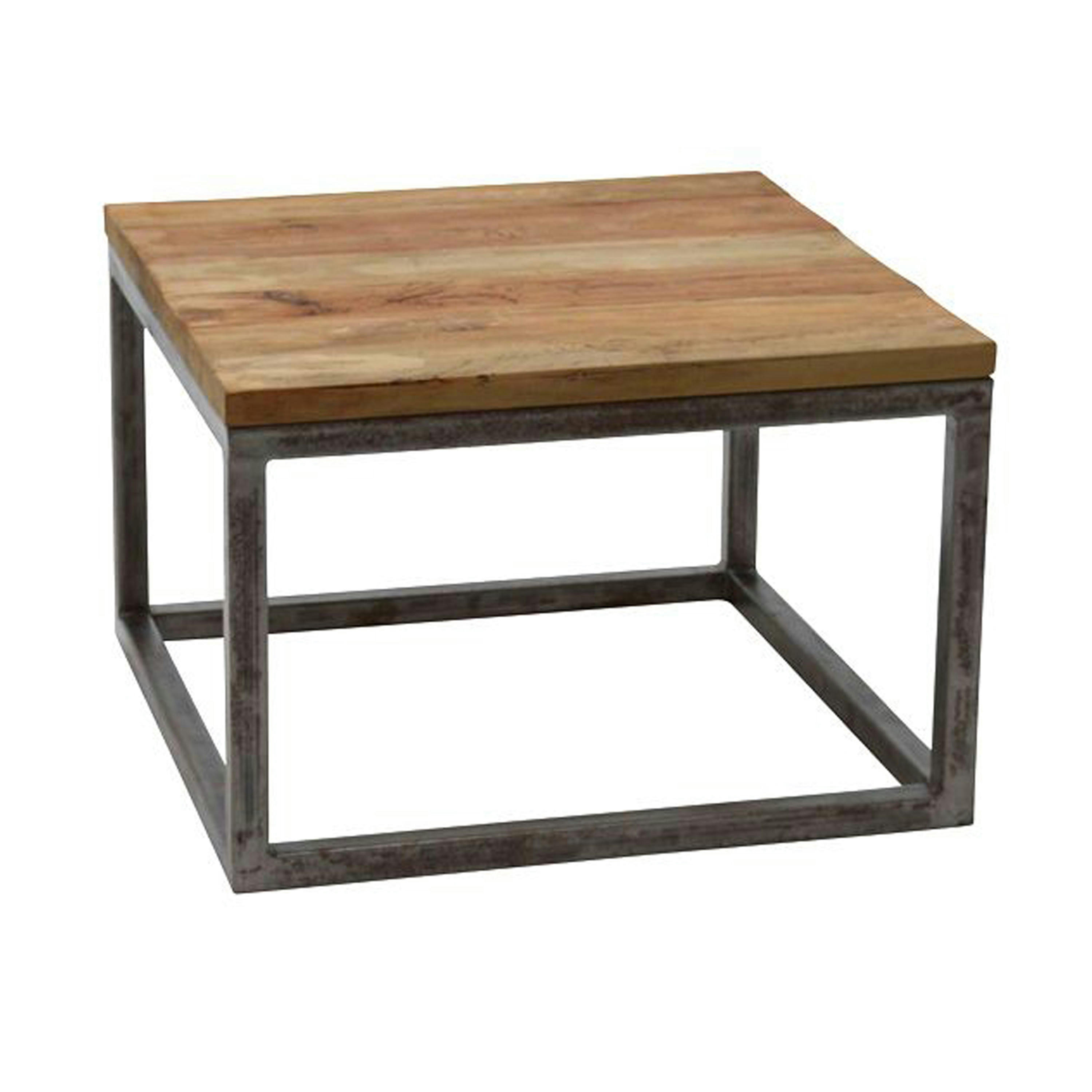 PADANG - PADANG-Table basse 60x60 cm en Teck massif recyclé et métal