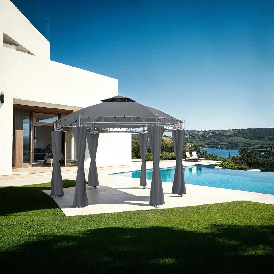 tectake Tuinpaviljoen Siana &Oslash; 3.5m, Antraciet