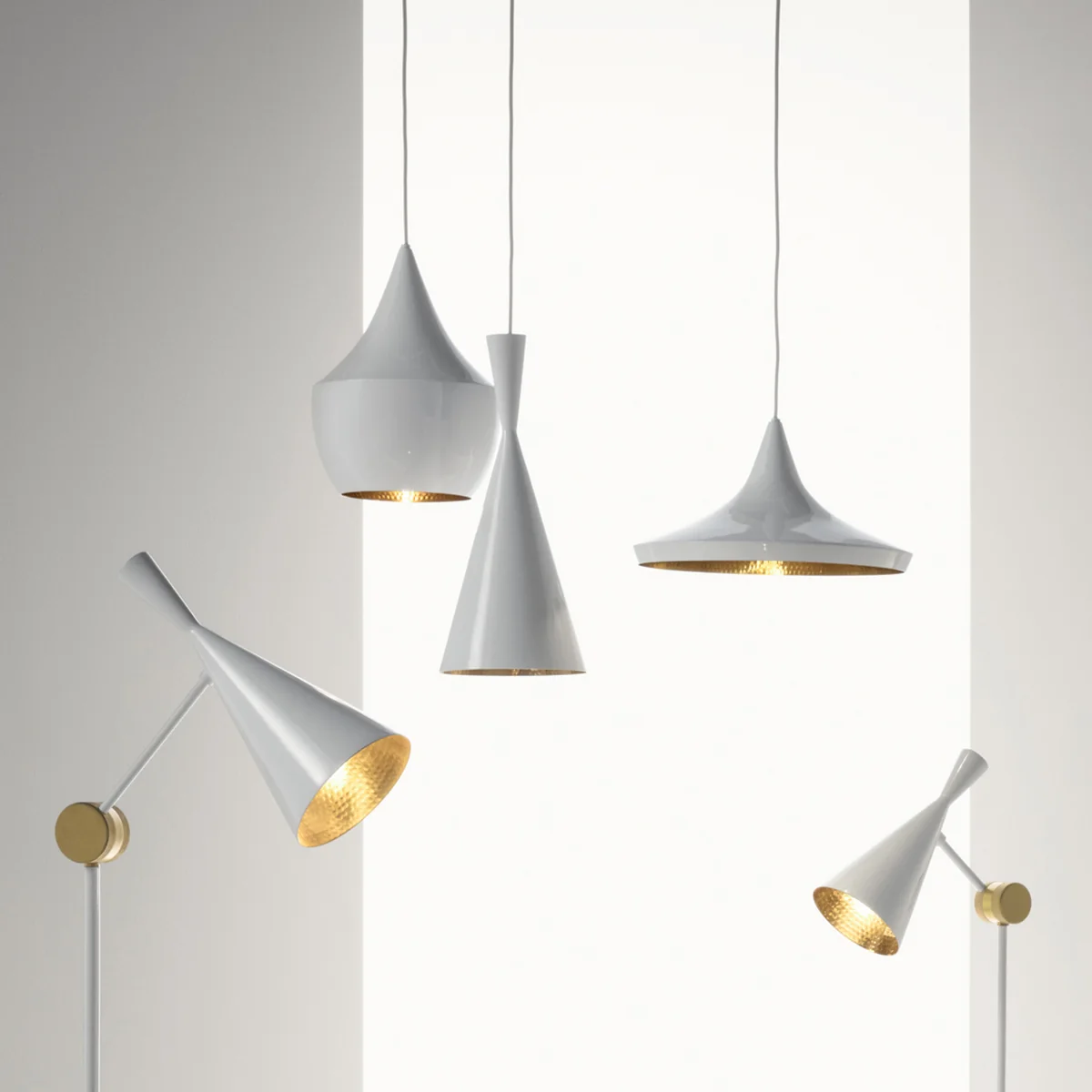 Tom Dixon - Beat Tall LED Pendelleuchte, weiß