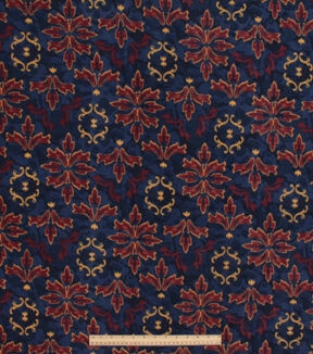 Symmetrical Print on Blue Anti Pill Fleece Fabric