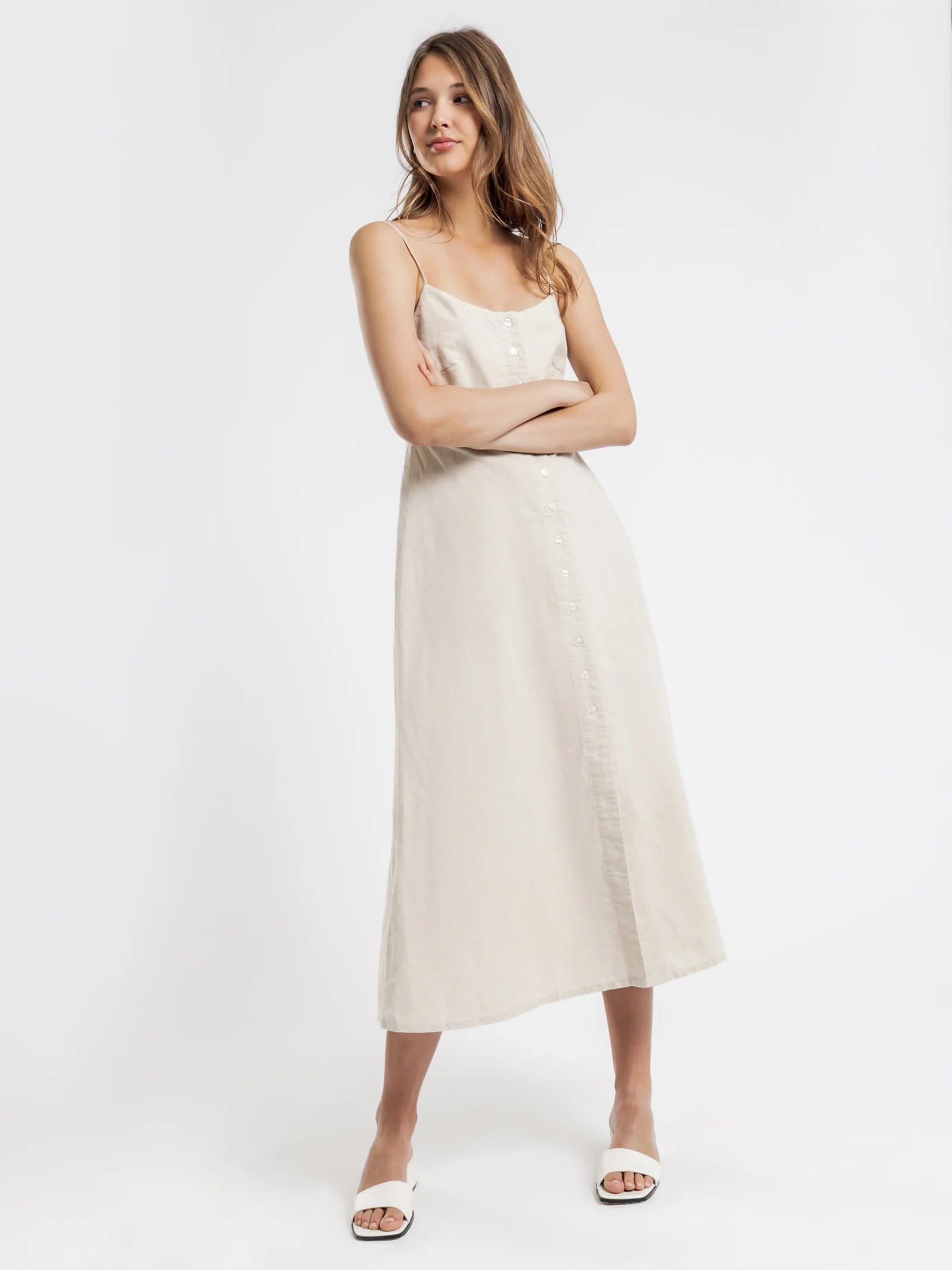Drew Linen Midi Dress
