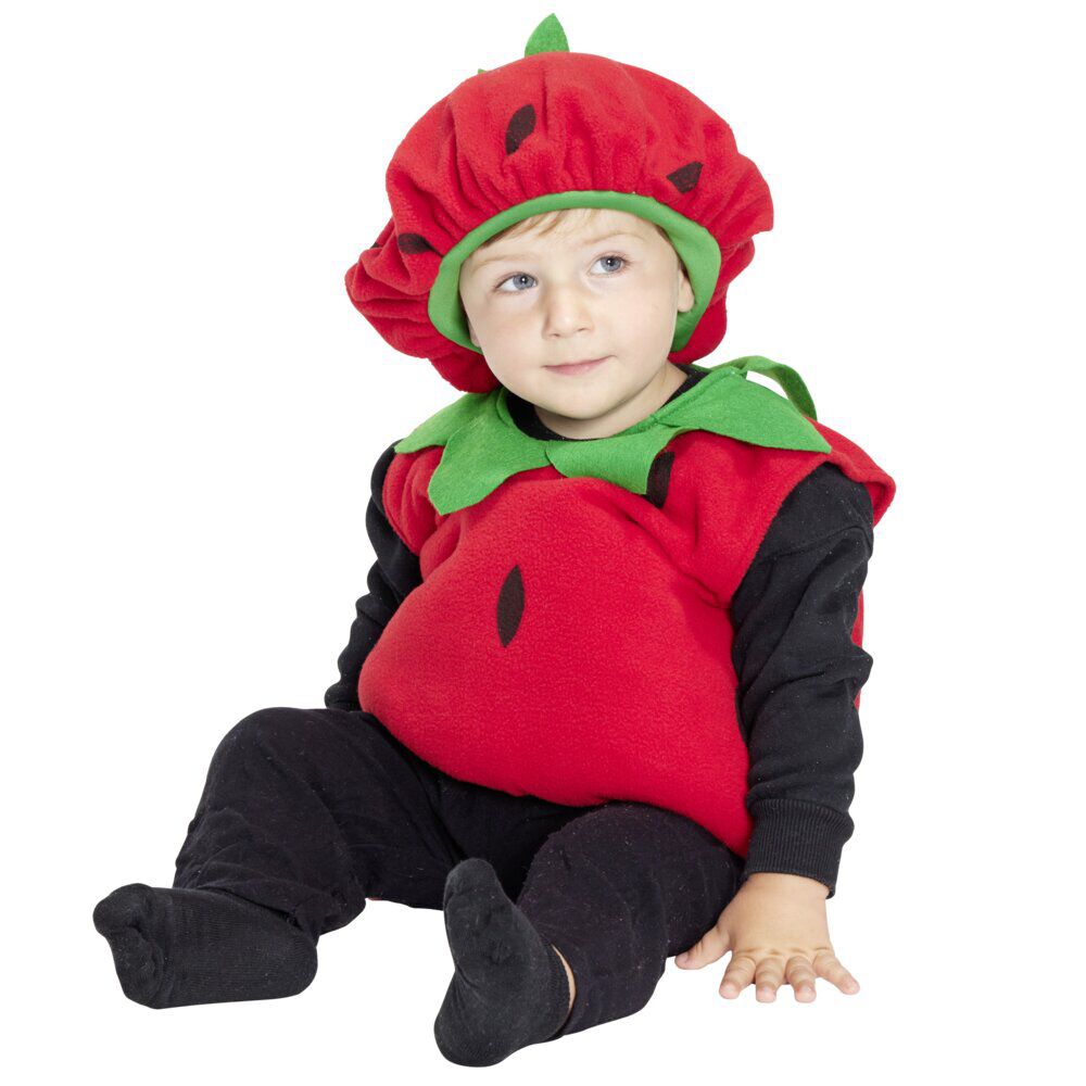 Déguisement bébé fraise bonnet et gilet 18/24mois