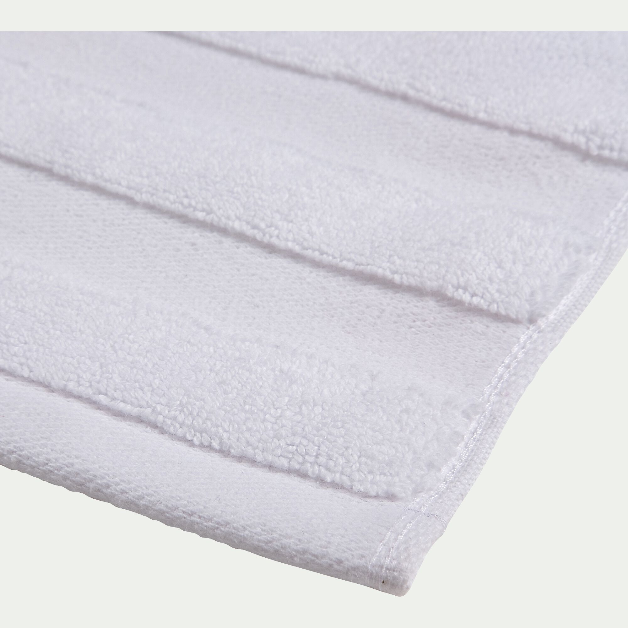 RIVIERA - Tapis de bain qualité hôtelière en coton -blanc 50x80cm