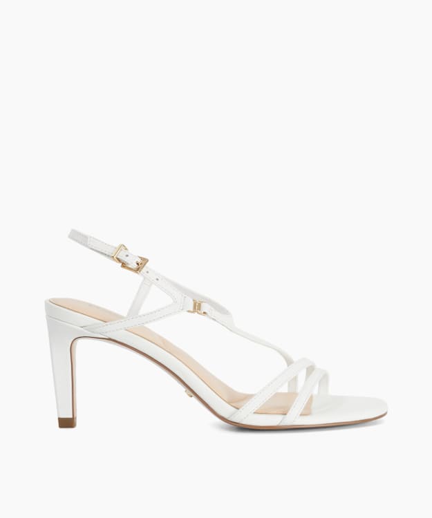 Maiple T White - Leather Logo-Detail Heeled Sandals
