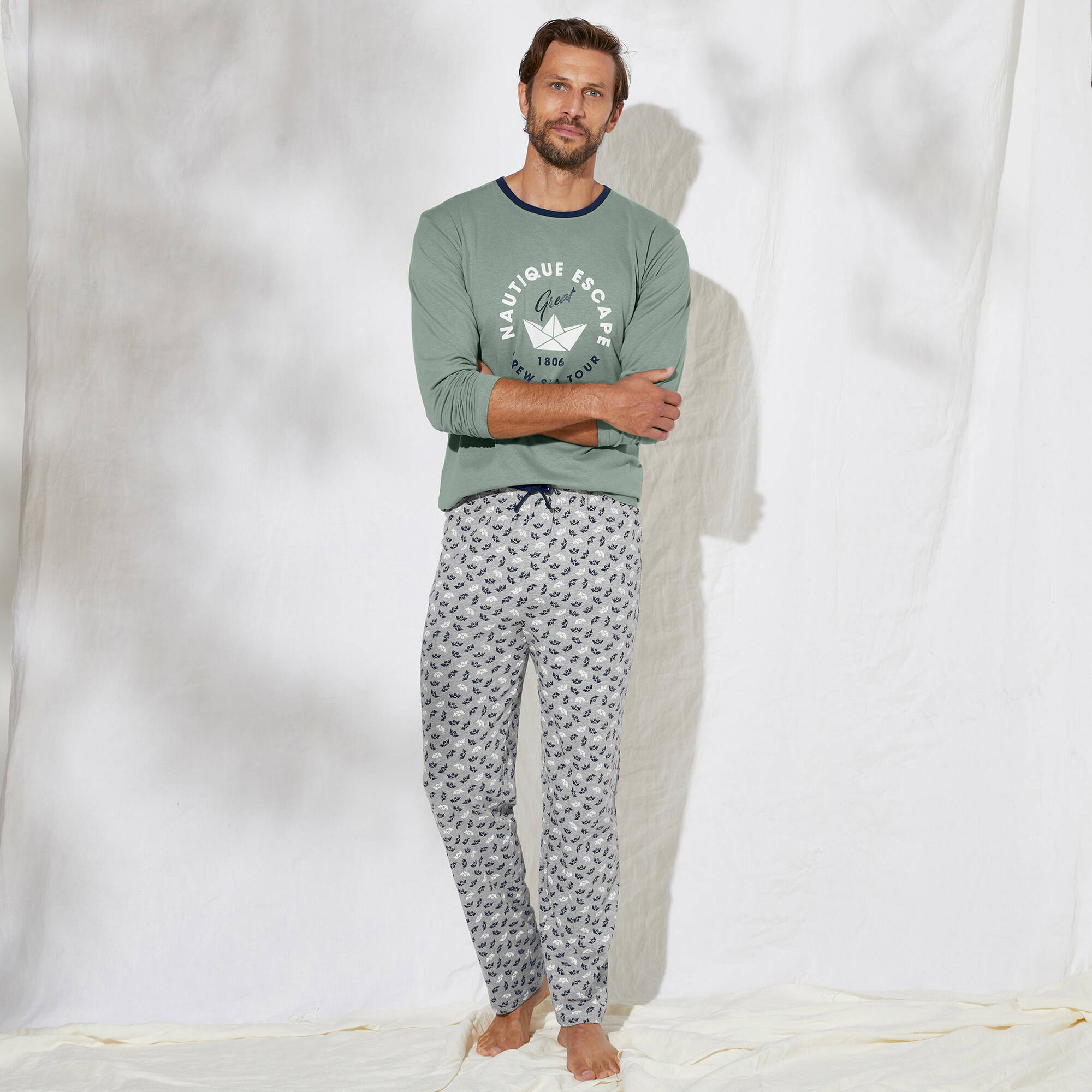 T-shirt pyjama imprimé manches longues