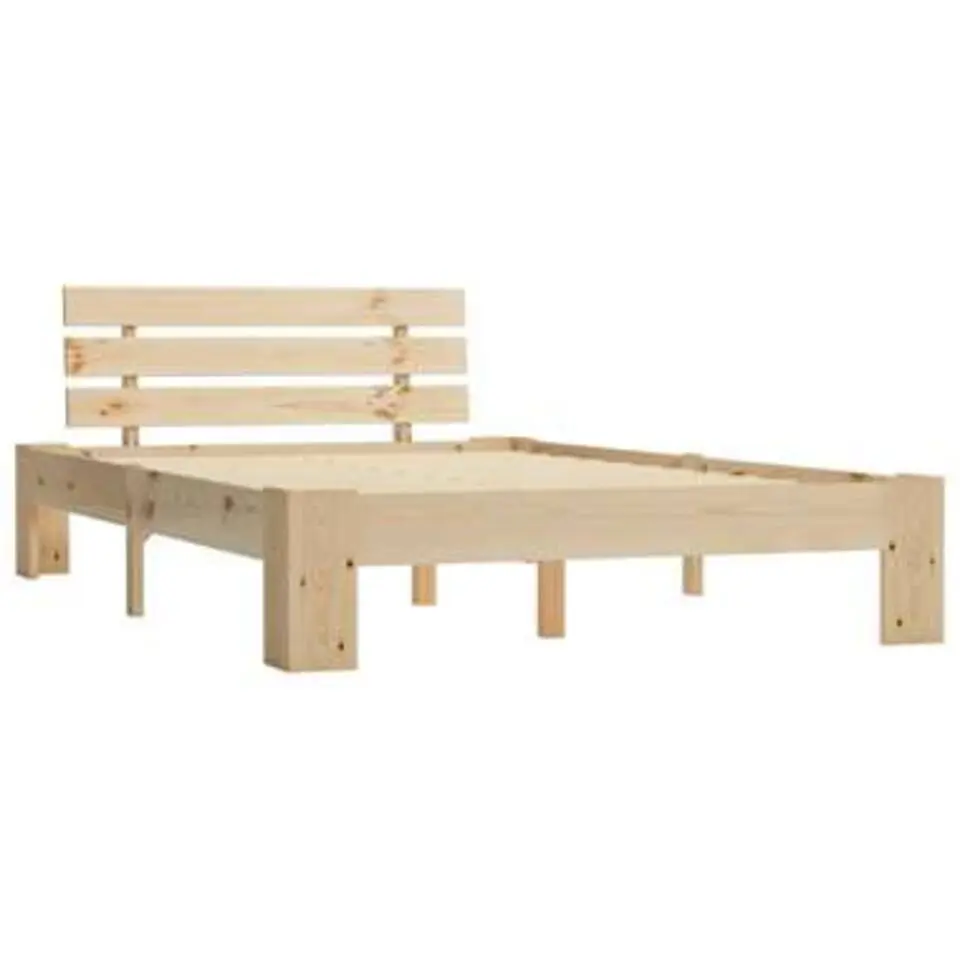 vidaXL - Bed frame met hoofdeinde - Bruin - Massief grenenhout - 120x200 cm