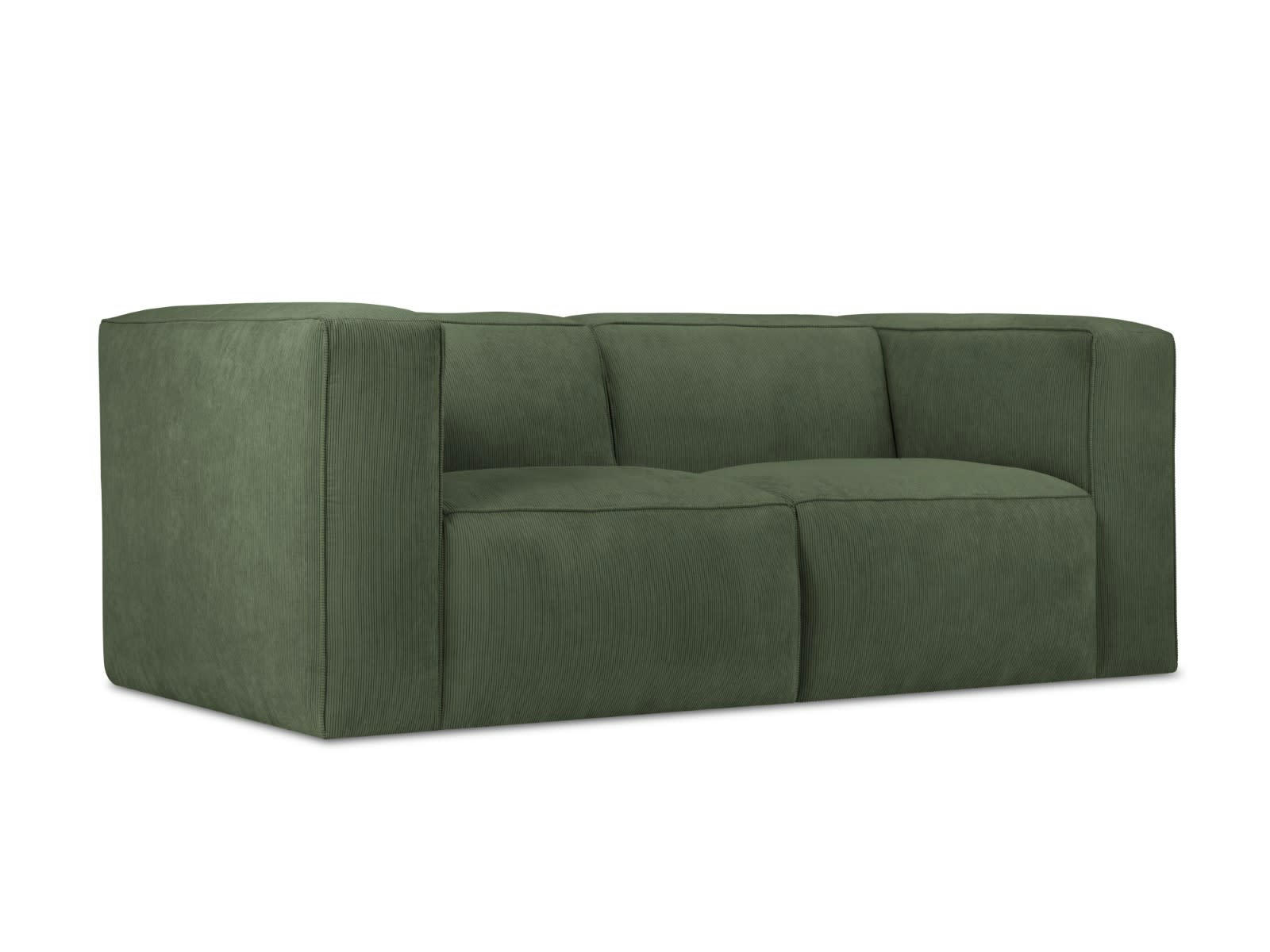 MUSE - Canapé 2 places en Velours Côtelé Vert Bouteille