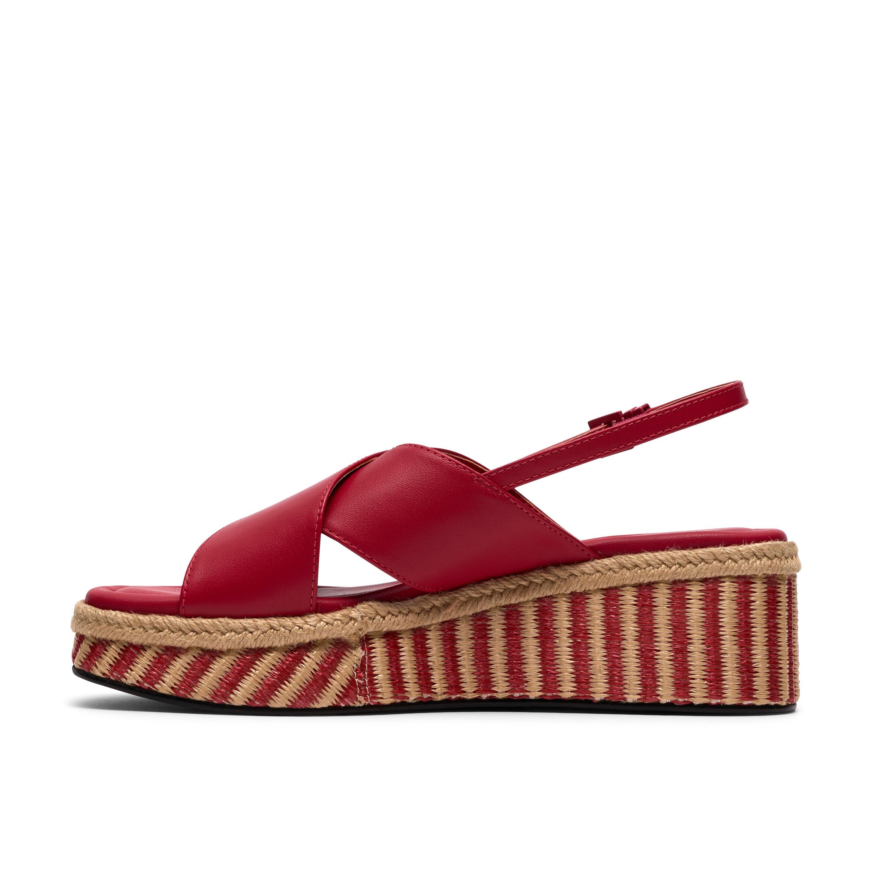 Clarks Tessiah Cross Pink Interest Wedge Sandals