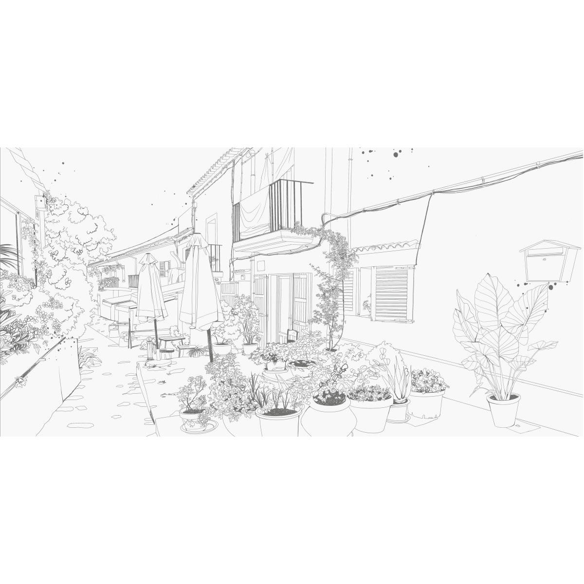 - Papier peint panoramique terrasse d'été 525 x 250 cm