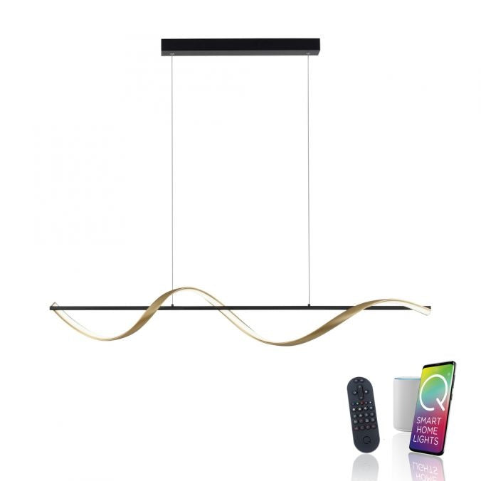 Paul Neuhaus Hanglamp Q-Swing Smart Antraciet Goud 24 Watt