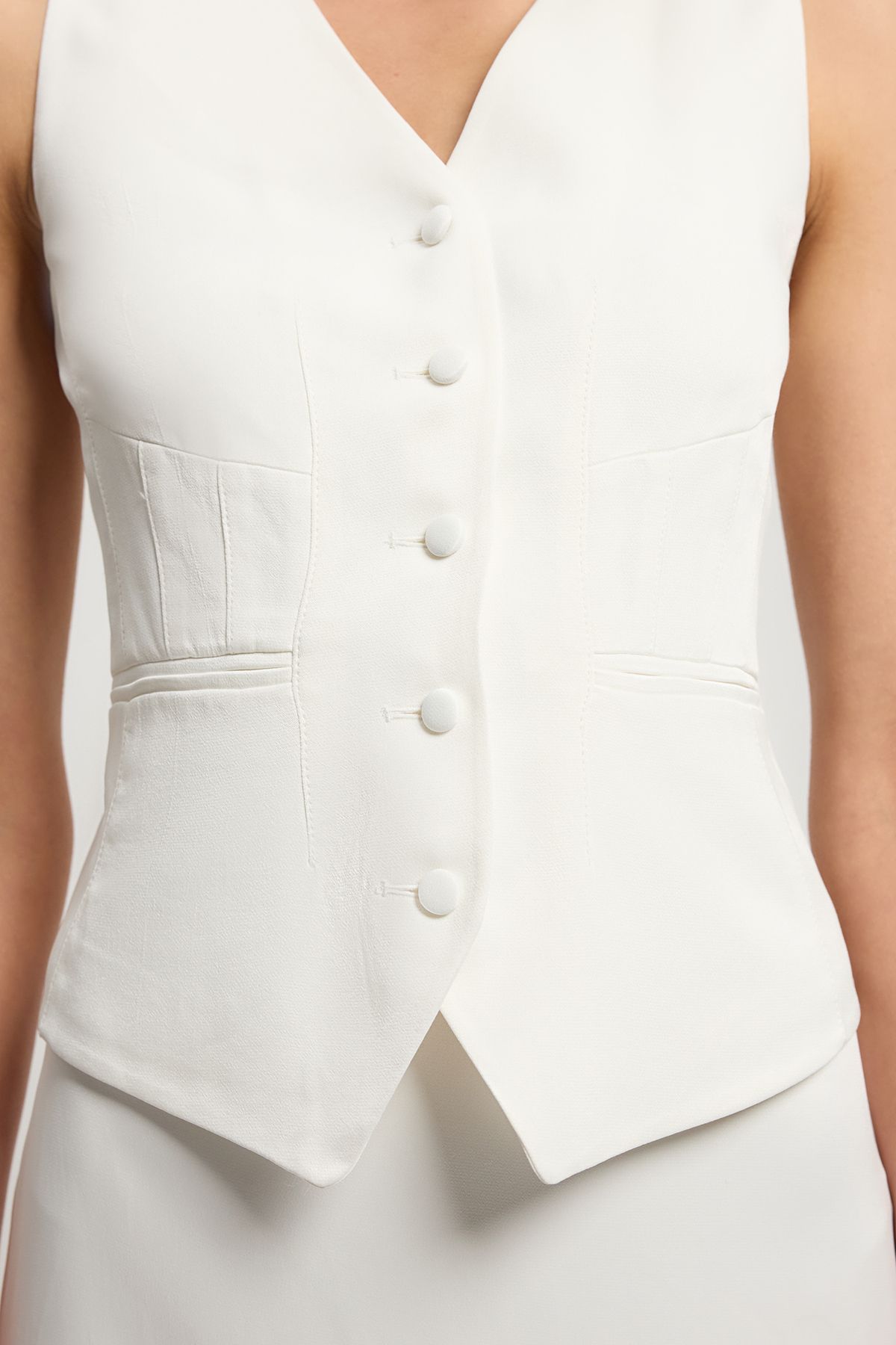 KarenMillen Satin Viscose Tailored Waistcoat