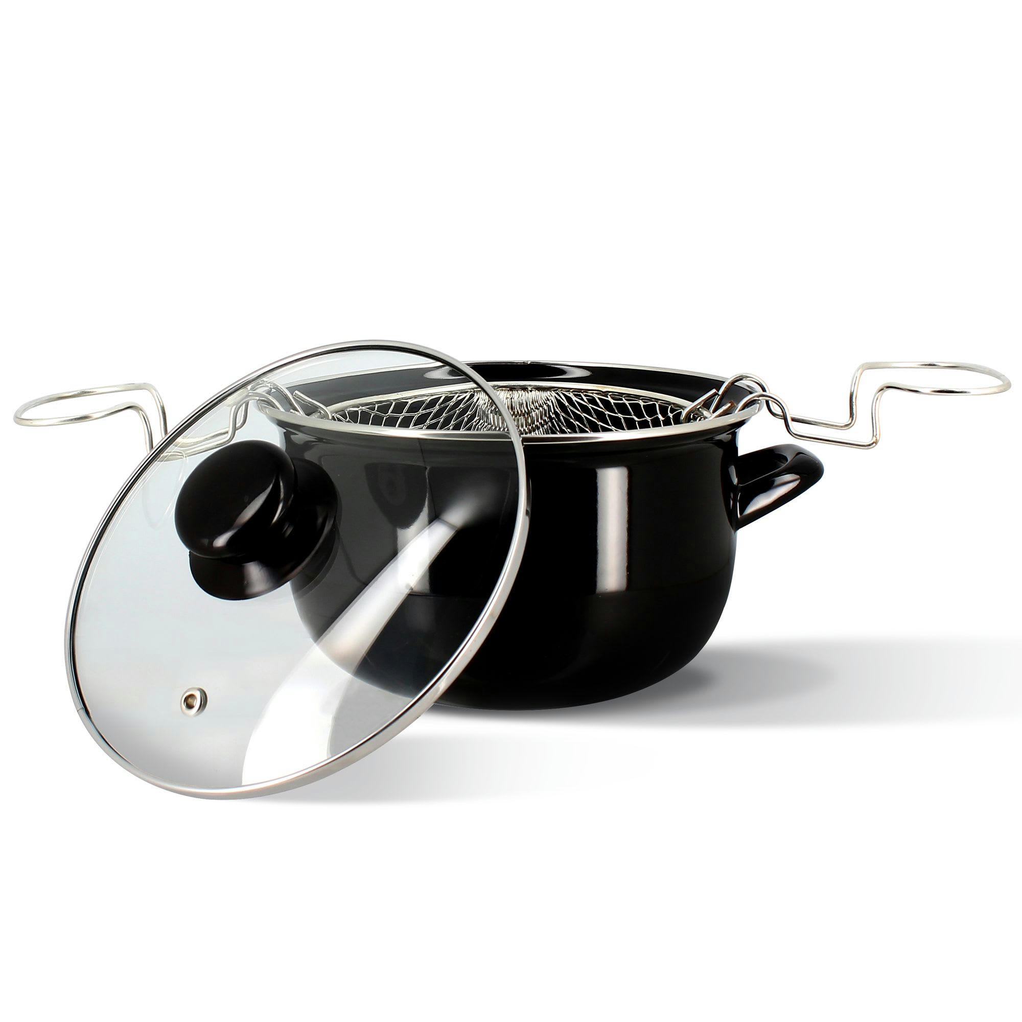 - Friteuse en acier émaillé noir Ø26cm