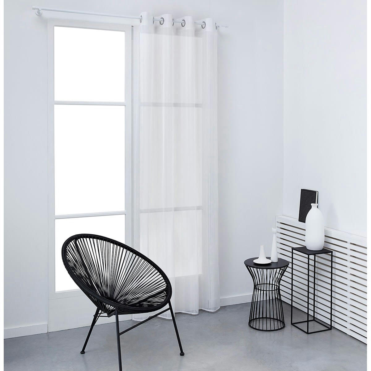 - Voilage en Polyester Blanc 135x240 cm