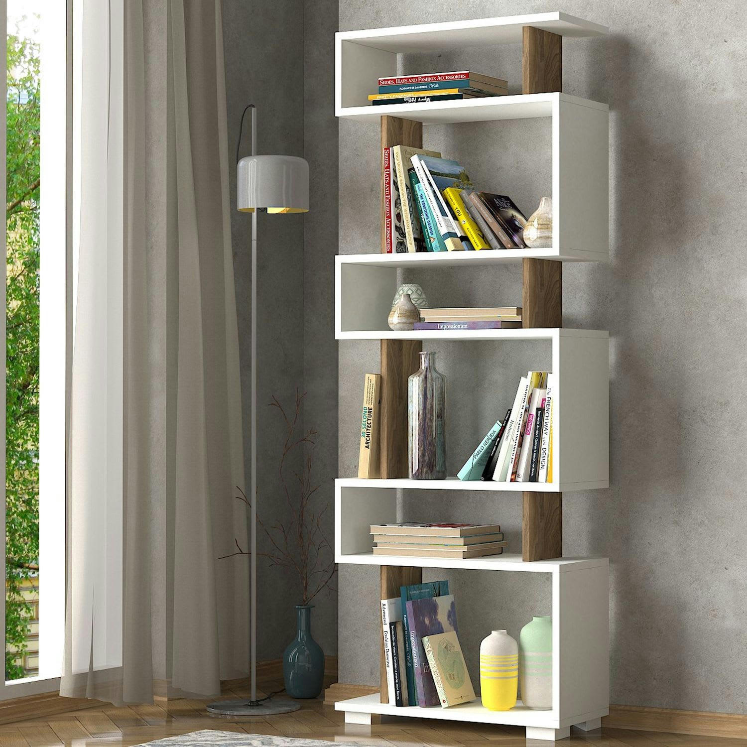 BLOK - Etagère bibliothèque design scandinave L. 60 x H. 165 cm