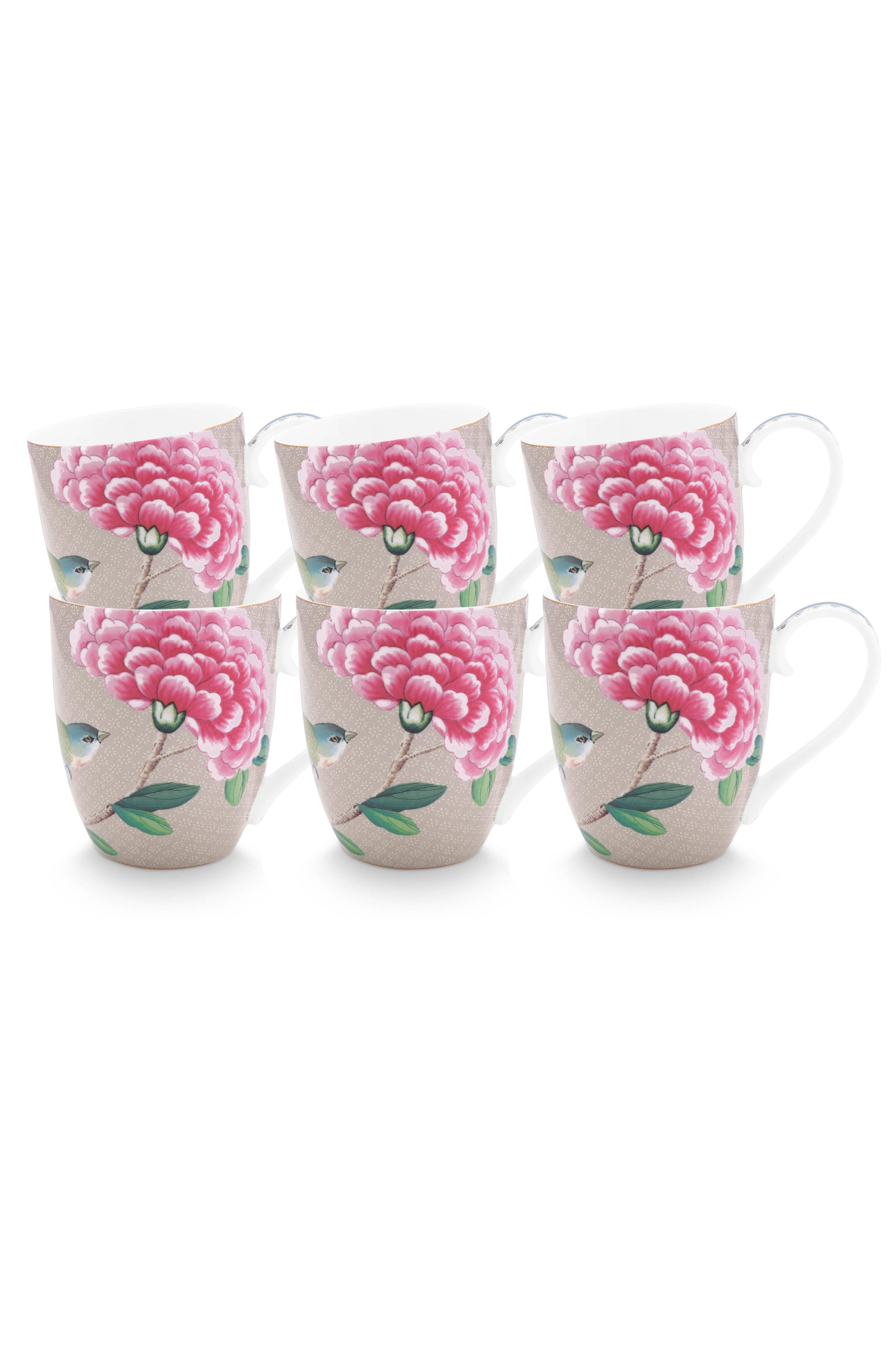Pip Studio - Blushing Birds Mokken - Servies set van 6 - 450ml