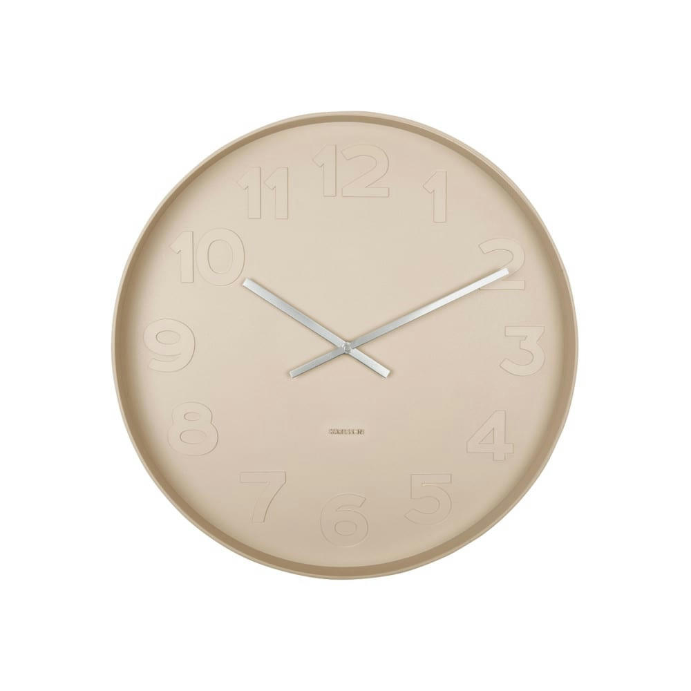 MR. BROWN - Horloge murale ronde D51cm beige