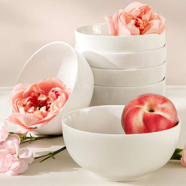 KONSIMO AD BELLA ECRU miska 6 szt, 630 ml, porcelana