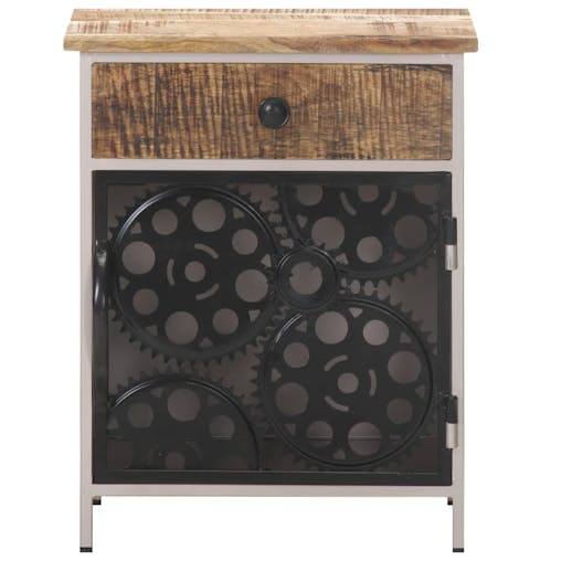 NNEVL Bedside Cabinet 40x30x50 cm Rough Mango Wood