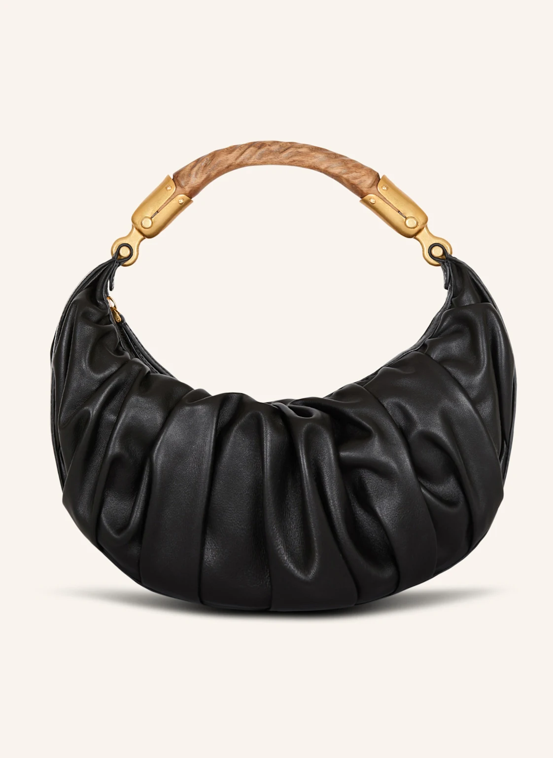 BALMAIN Mittelgroße Tasche Ébène aus Kalbsleder