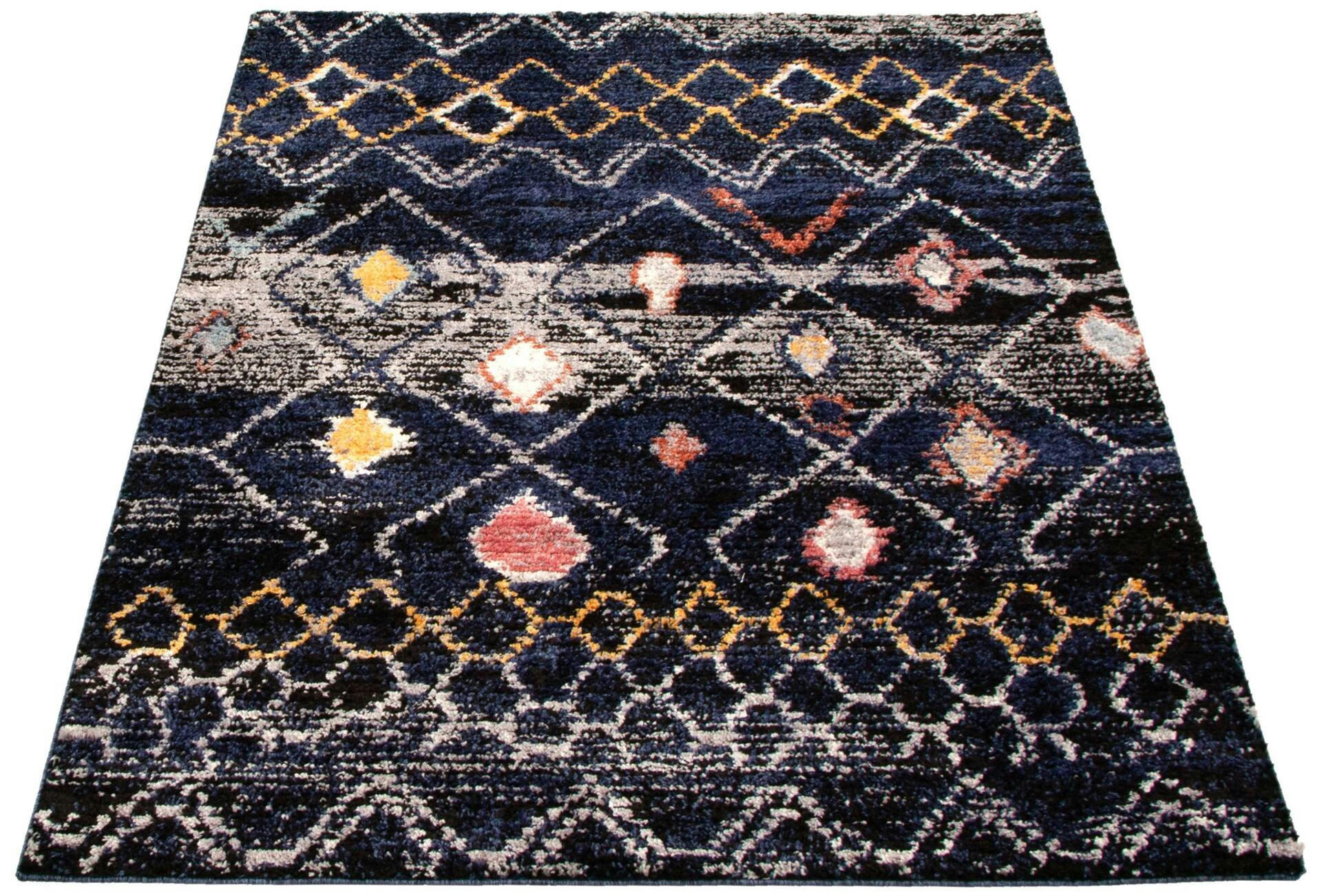 ECARPET Morocco Classic Indoor Area Rug, Navy, Assorted Sizes