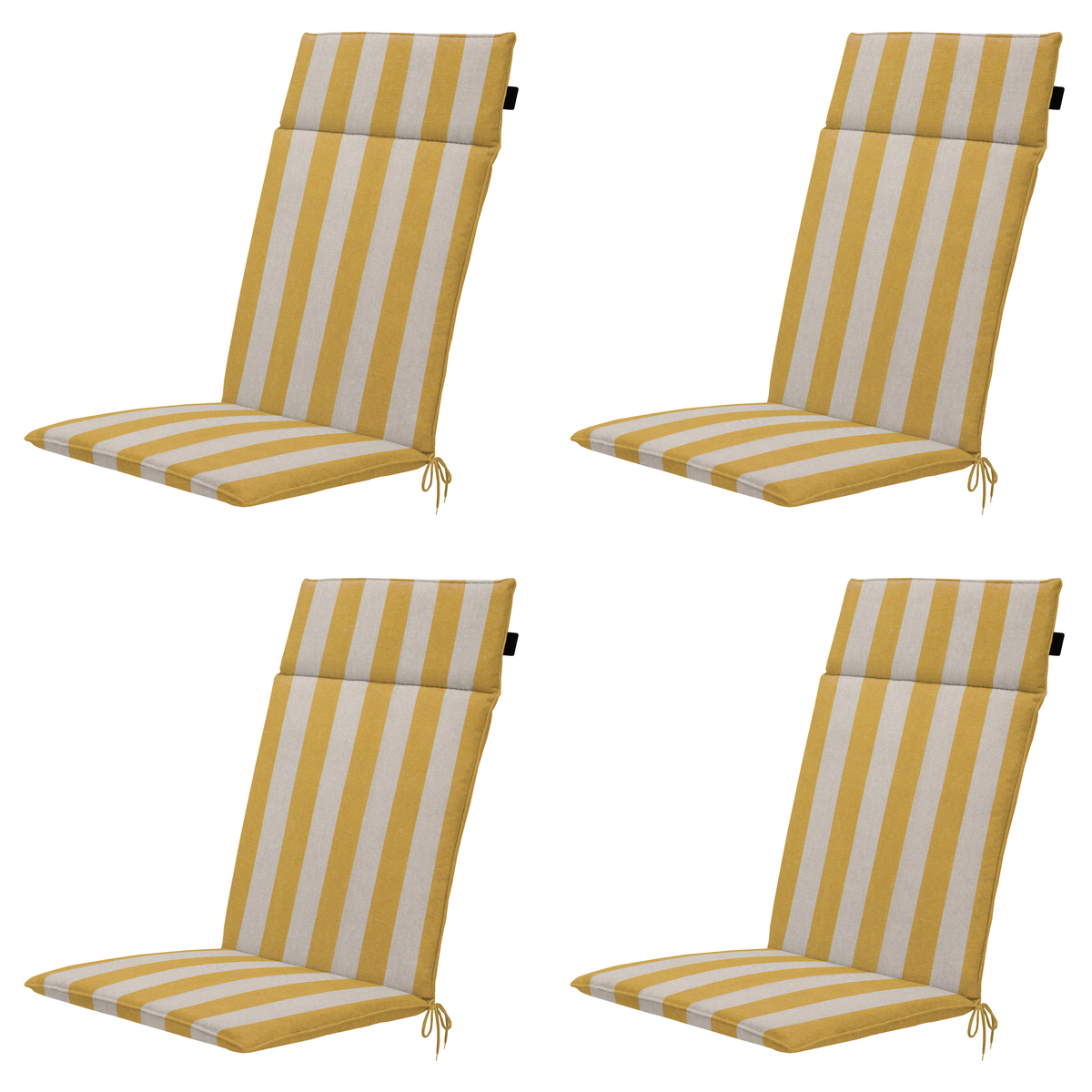 Madison tuintstoelkussen hoge rug Amora - geel - 120x50x4cm - set van 4