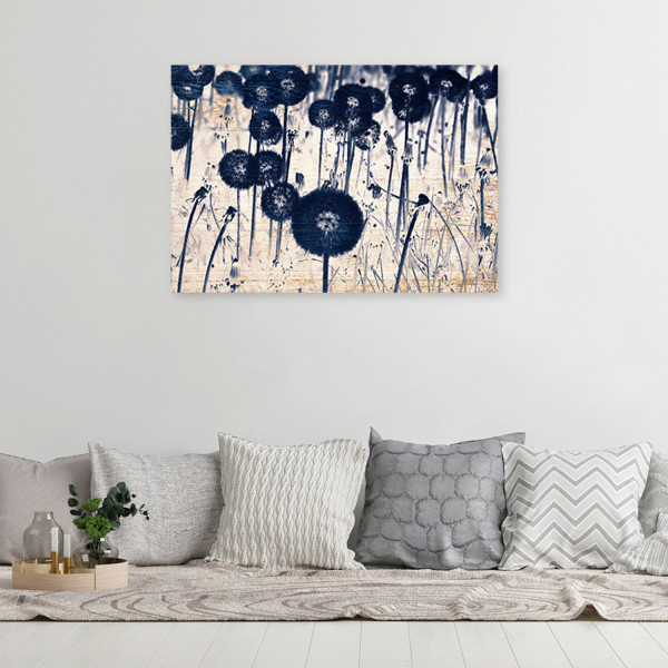 Feeby Obraz na płótnie, Dmuchawce na starych deskach 60x40