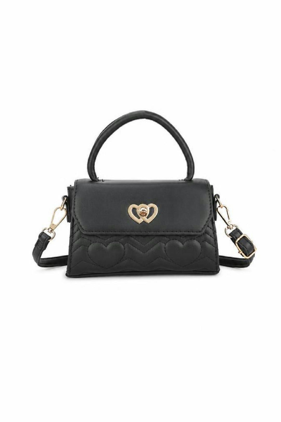 SVNX Heart Quilted Top-Handle Crossbody Mini Handbag