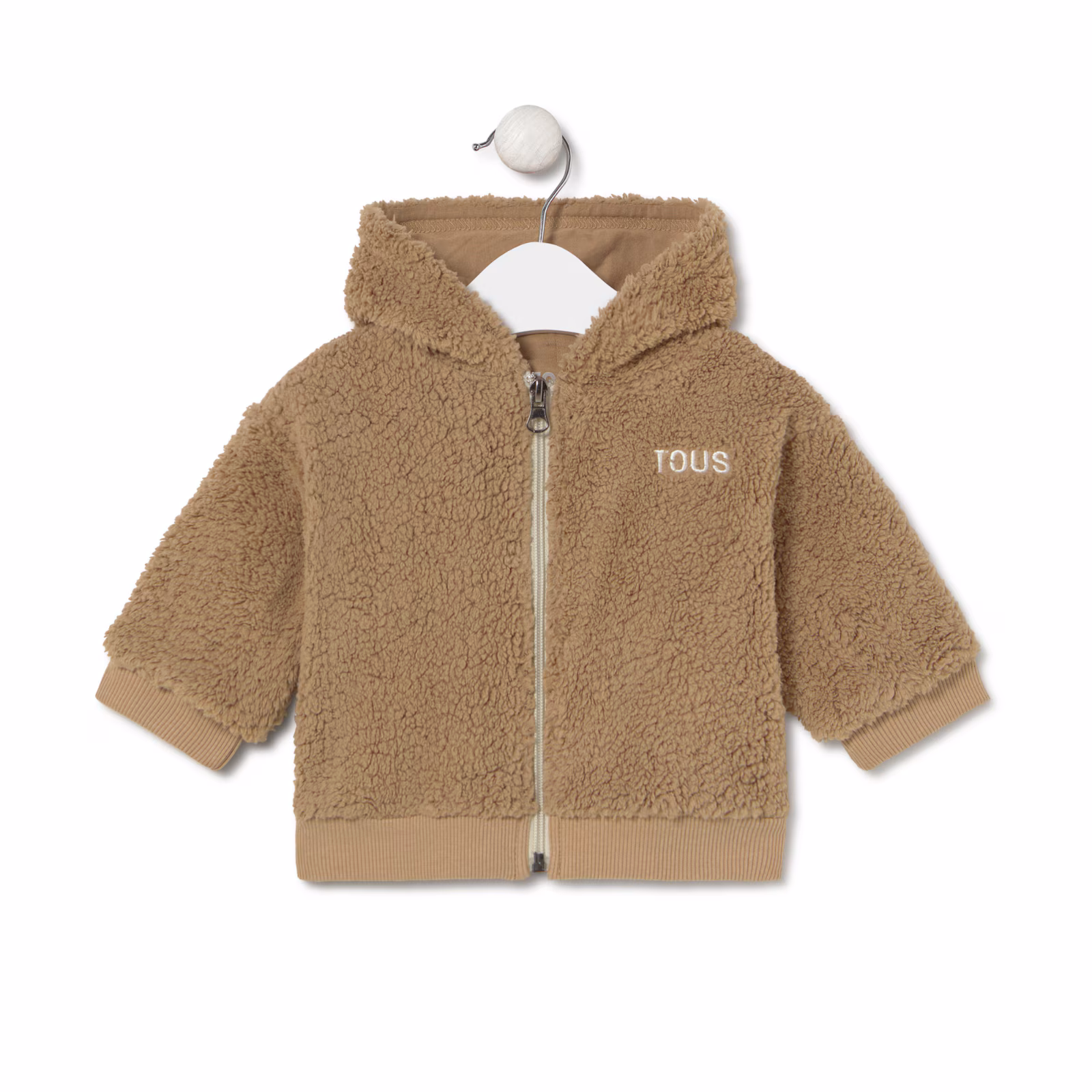 Sudadera de pelo con capucha Casual beige
