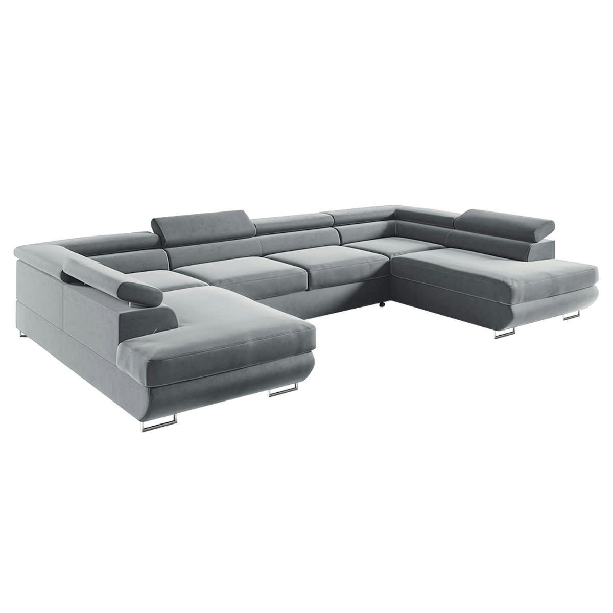 - Canapé en u 5 places convertible gris