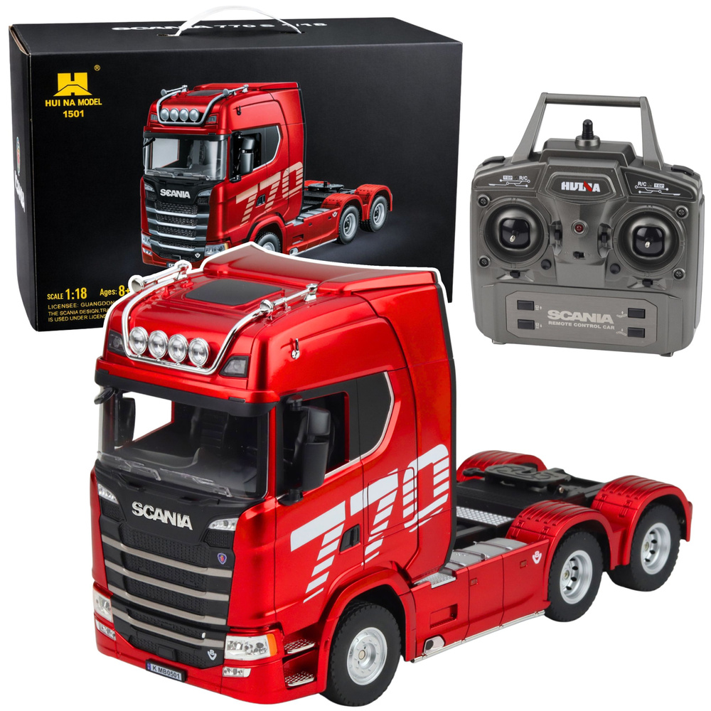 Ciągnik Siodłowy Scania Zdalnie Sterowany RC Huina 1501 Czerwony 118