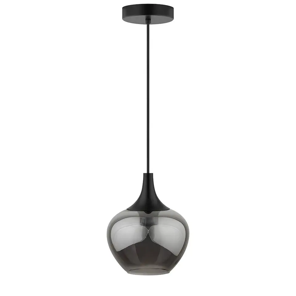 Hanglamp Lola - smoke metaal/glas - 150x&Oslash;19 cm