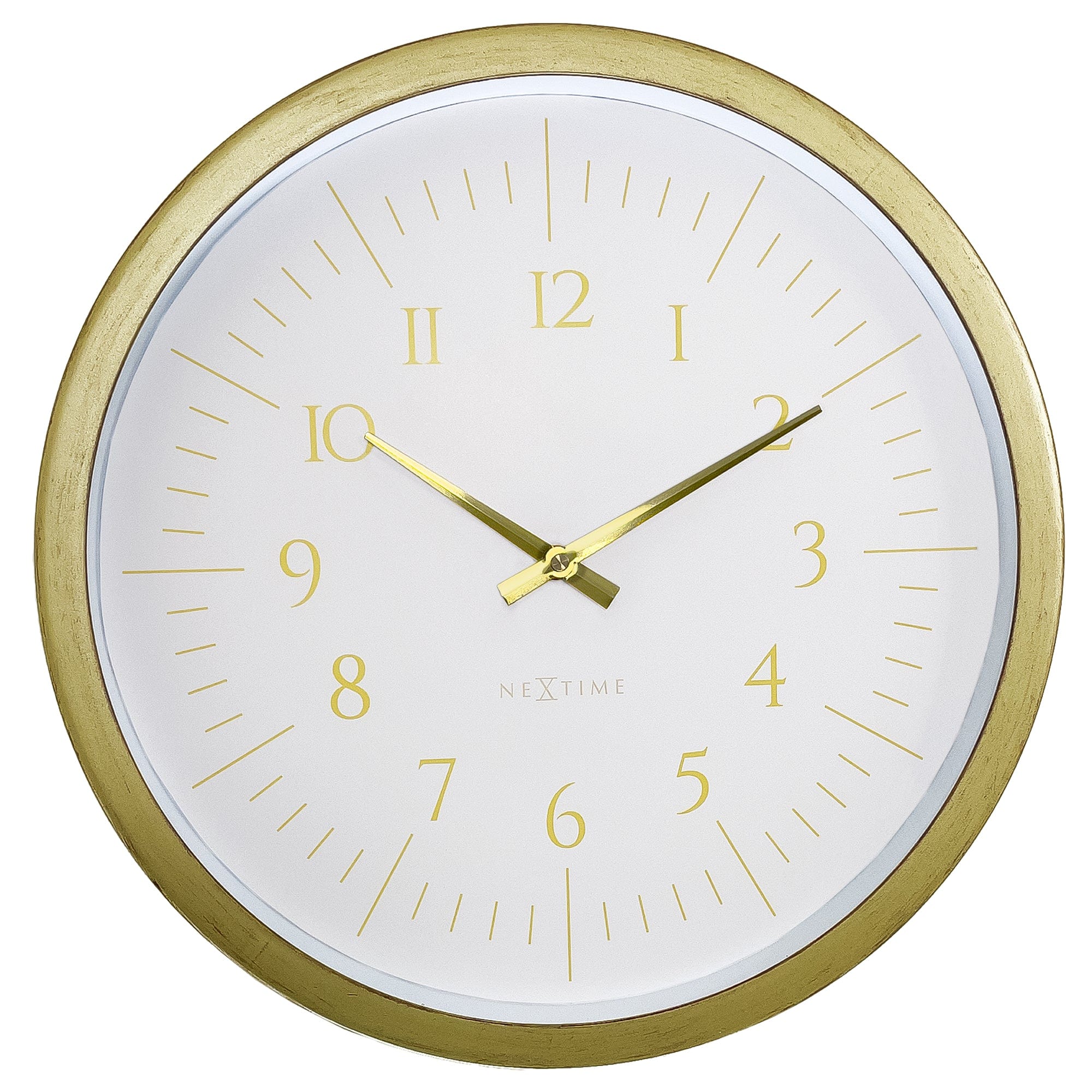NeXtime - Wandklok 40 cm-Goud Wit-Plastic-NeXtime 'Galaxy'
