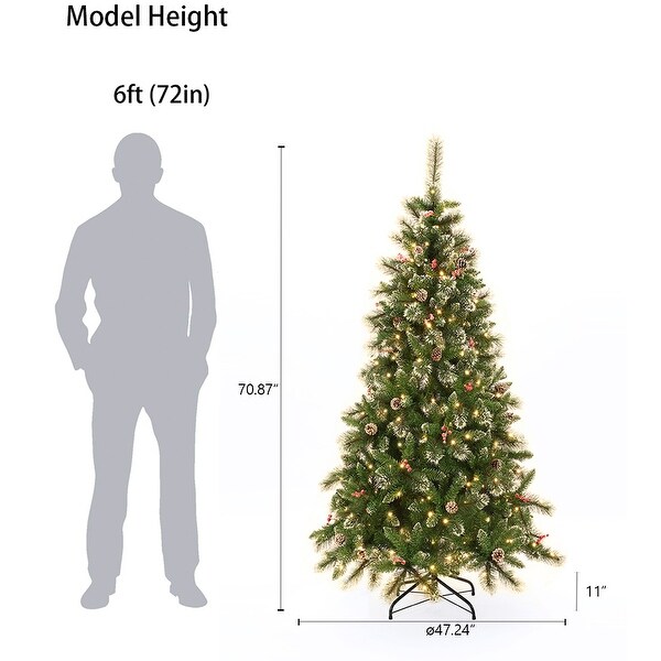 6Ft Pre-Lit LED Artificial Full Pine Christmas Tree